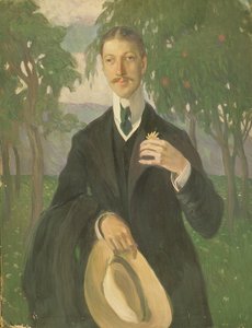 Portrett av Nikolay Gumilyev (1886-1921) 1909 (olje på lerret) av Olga Lyudvigovna Della-Vos-Kardovskaya