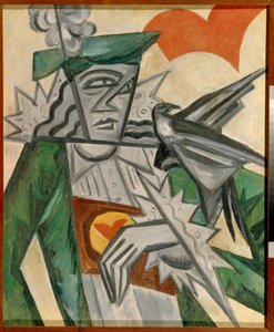 Jack of Hearts - Maleri av Olga Vladimirovna Rozanova (1886-1918), olje på lerret (78,5x64,5 cm)