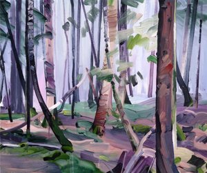 Forest 22,2017 (akryl på lerret) av Olivier Morel