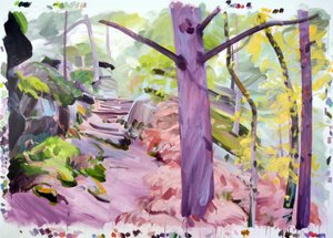 Forest 35,2018 (akryl på lerret) av Olivier Morel