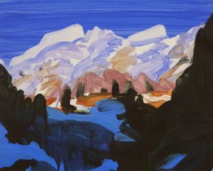 Leukerbad 22, 2012 (akryl på lerret) av Olivier Morel