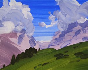 Leukerbad 24, 2012 (akryl på lerret) av Olivier Morel