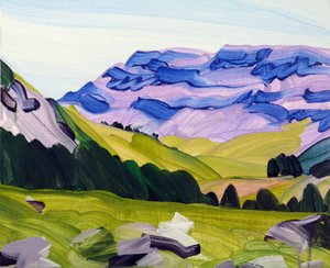 Leukerbad 33, 2017 (akryl på lerret) av Olivier Morel