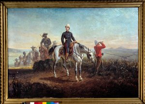 Kolonialkampanje i Sør-Afrika: "" Keiserprins Eugene Louis Napoleon Bonaparte (1856-1879) i Zoulouland"" Maleri av Olivier Pichat (1825-1912), 87 x 128 cm. 1800-tallet. Compiegne musee du chateau - kolonialkampanje i Sør-Afrika: "" Prince I av Olivier Pichat