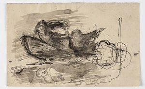 Studie for "Psyche is carryed over the Styx" (?) av Oluf Hartmann