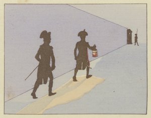 En løytnant i Valence i 1785, Napoleon foretok nattpatruljen hver dag av Onfray de Breville Job
