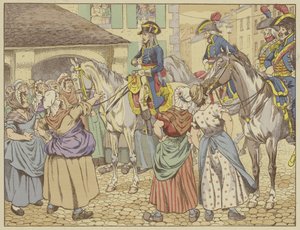 I Paris i 1795 under en hungersnød bebreidet en fiskekone Napoleon for å ha blitt feit på bekostning av folket. Smilende svarte han Se på meg og si hvem av oss to som er fetest? (farge tent