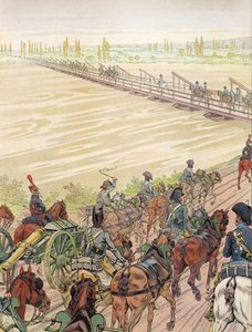 Napoleon krysser Rhinen, 1. oktober 1805 av Onfray de Breville Job