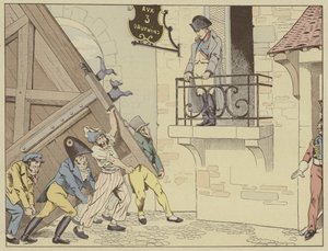 Byen Grenoble åpner portene for Napoleon når han kommer tilbake fra eksil på Elba, 7. mars 1815 av Onfray de Breville Job