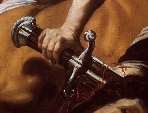 Detalj av Davids sverd fra David og Goliat