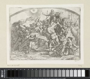 Joshua beordrer solen og månen til å stå stille malerier i Raphaels loggia (serietittel) av Orazio Borgianni