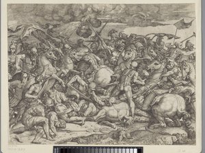 Slaget ved Milvian Bridge av Orazio Farinati (attributed to)