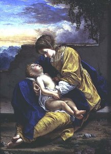 Madonna og barn av Orazio Gentileschi