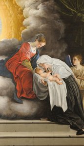 Jomfruen og barnet med den hellige Frances av Roma, 1615-1618. av Orazio Gentileschi