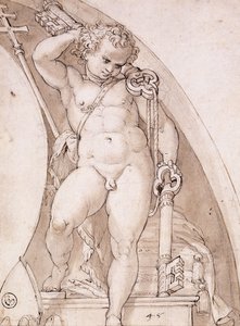 A Standing Putto Holding the Papal Keys: A Study for a Lunette, c.1575