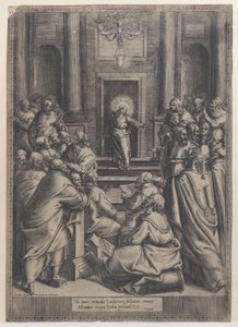 Kristus disputerer i tempelet, 1568-77., 1568-77. av Orazio de Sanctis