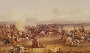 En skvadron av 10. husarer beseirer russerne ved Tsjernaya, 16. august 1855, ca. 1890