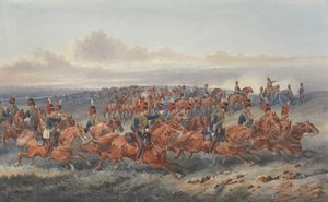 The Chestnut Troop (A Battery) Royal Horse Artillery (akvarell på papir)