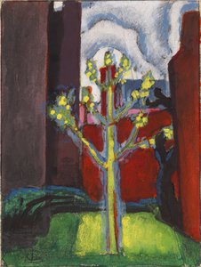 Young Tree in Red Courtyard, 1919.    1157916   no       norwegian Successfully Translated  Original: Cheval de Main et Palfreniers Romains Translat: Cheval de Main et Palfreniers Romains 1236459 no norwegian Successfully Translated Original: Søslag ved Øl