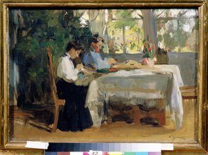 "Dance la Veranda" Peinture de Osip Emanuilovich Braz (1872-1936) State A. Radishchev Art Museum, Saratov