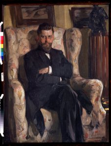 ""Portrett av kunstsamleren Alexis (AA) Bakhrushin (1865-1929)"" (Portrett av samleren Alexey A. Bakhrushin) Maleri av Osip Emmanuilovich Braz (1872-1936) 1904 Statens kunstmuseum Tula (Toula)