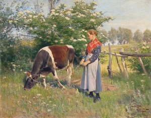 The Milkmaid, 1892 av Oskar Frenzel