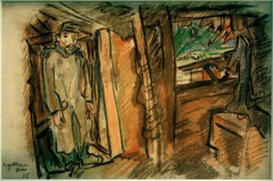 Projeksjonsrifle i dekket stilling av Oskar Kokoschka