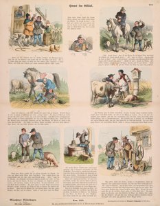 Hans in Luck (etter brødrene Grimm) broadsheet utgitt av Gustav Weise, Stuttgart, 1860 av Oskar Pletsch