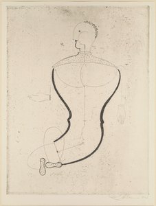Abstrakt figur til venstre, 1923. av Oskar Schlemmer