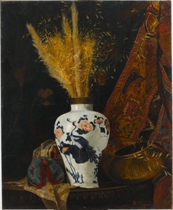 Blomster i en hvit vase av Osman Hamdi Bey