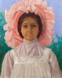Jente med rosa lue av Osman Hamdi Bey