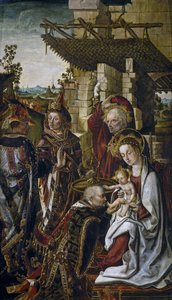 Tilbedelsen av magiene, ca. 1490-1499 av Osona