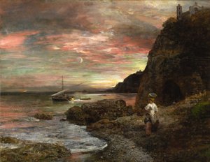 Kveldssol på Posillipo av Oswald Achenbach