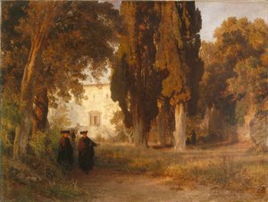 Klosterhagen, etter 1857 av Oswald Achenbach