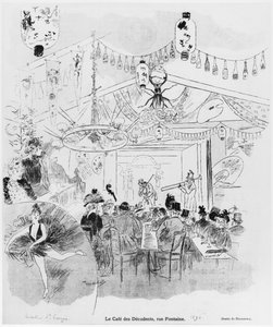 Cafe des Decadents, 16bis rue Fontaine, Paris, 1890 av Oswald Heidbrinck