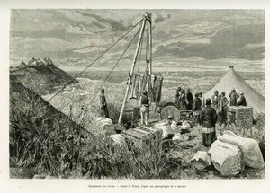 Laster kassene med arkeologiske utgravninger, Persia. Gravering av Tofani, for å illustrere historien A Suse av Oswaldo Tofani