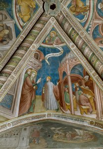 Saint Augustine blir sendt av moren Monique for å studere i Thagaste (Fresco