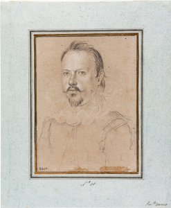 Portrett av Vincent I av Gonzague, hertugen av Mantua (Vincenzo I Gonzaga, hertugen av Mantua) (1562-1612) Tegning av Ottavio Leoni (1578-1630) Genes, Musei di Strada Nuova, inv 2440