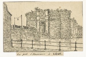 Amercoeurpoort te Luik Amercoeur-porten i Liège (tittel på objekt) av Otto Baron Howen