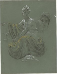 Elegant ung kvinne i klassisk draperi