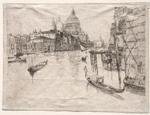 Inngang til Canal Grande, Venezia, 1880. av Otto H. Bacher