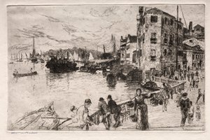 Etsninger av Venezia: Castello Quarters, Riva, 1800-tallet.