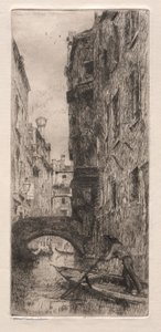 Etsninger av Venezia: Ponte del Pistor, Venezia, 1880.
