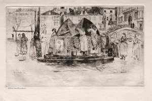 Etsninger av Venezia: Pozzo San Vio, 1882. av Otto H. Bacher