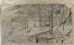 Liten studie av trær, 1800-1900-tallet. av Otto H. Bacher