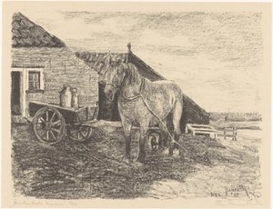 Ameland mare (original tittel på objekt) av Otto Hanrath (signed by artist)
