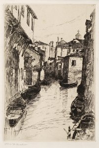 En kanal i Venezia, ca. 1880-82 (radering)