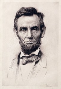 Portrett av Lincoln (gravering) av Otto Henry Schneider