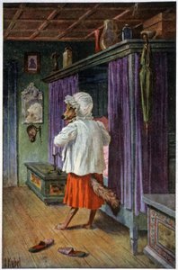 Ulvens forkledninger i Grand Mother, ca. 1910 (postkort) av Otto Kubel