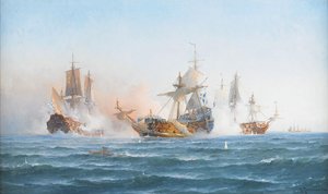 HMS Wachtmeister kjempet mot den russiske skvadronen 4. juni 1719, 1902 av Otto Ludvig Richarde